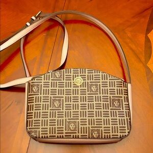 Anne Klein leather Brown Patterned Shoulder Bag